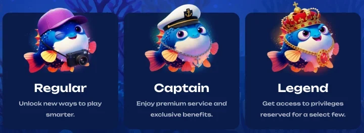 Fugu Casino VIP-Programm – Regular, Captain und Legend Stufen
